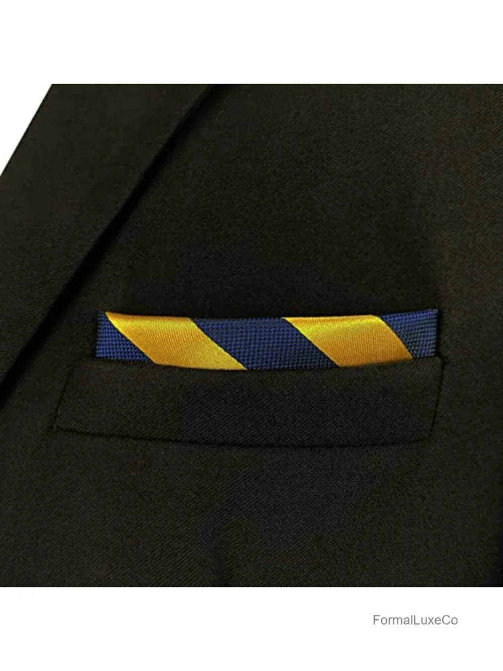 Striped Pocket Square for Men Jacquard Woven Microfiber Silk